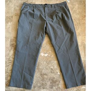 NWT Men's IZOD Gray Khaki Sport Flex Waistband Stretch Classic Fit Pleated 50X32